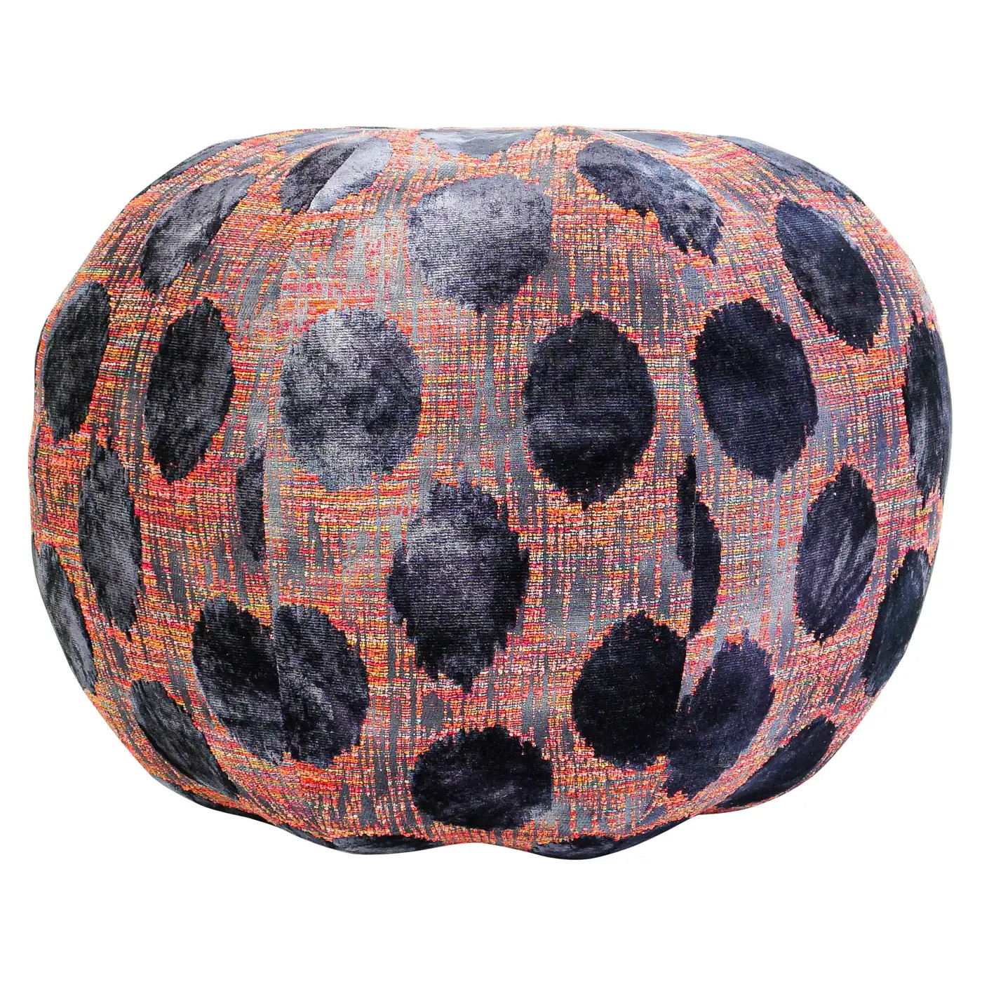 Purple Spotted Pouf Ottoman | 1stDibs