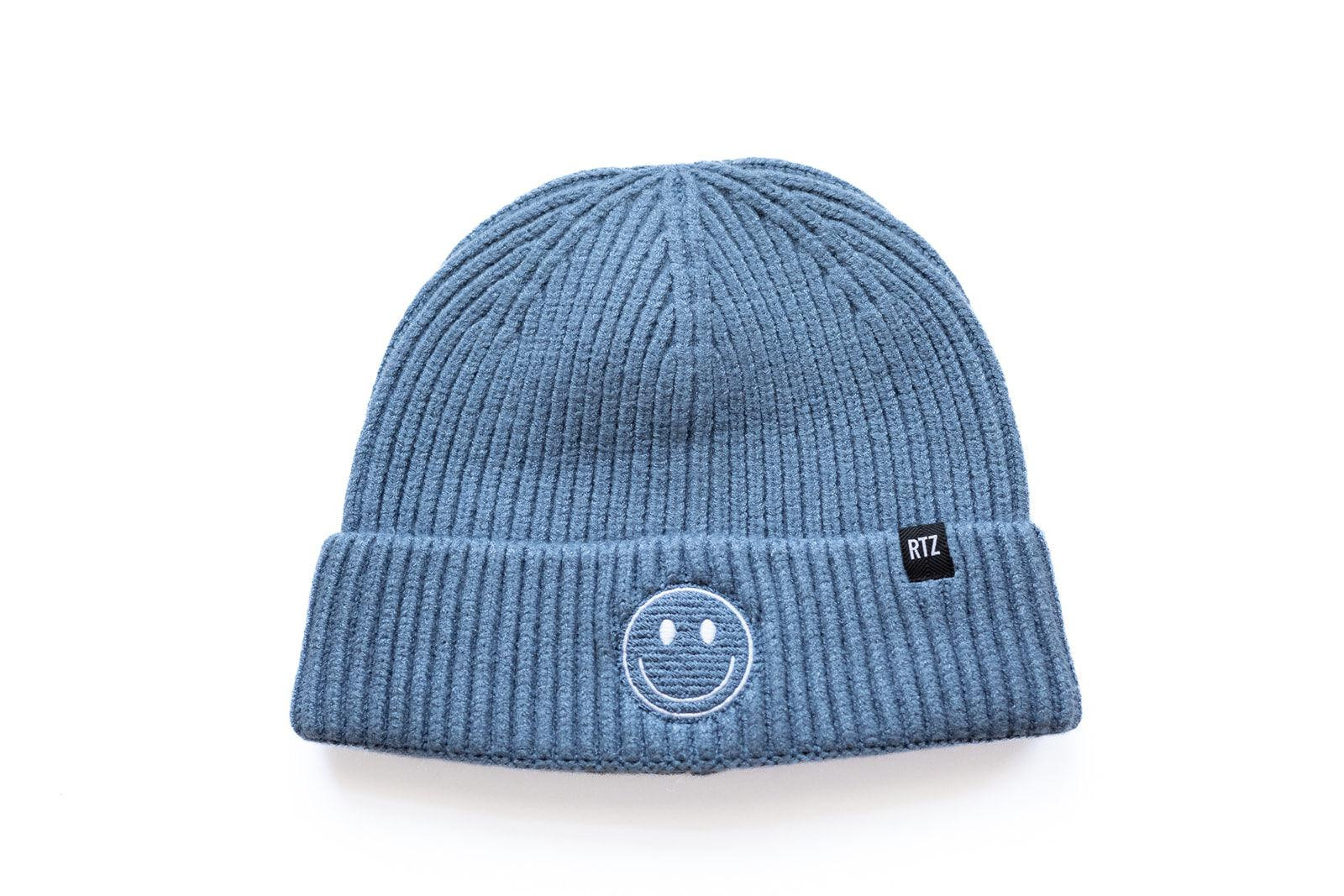 Stormy Blue Smiley Beanie | Rey to Z