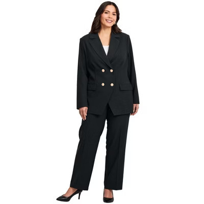 Avenue Cool Hand Double Breasted Blazer - 18, Black | Target