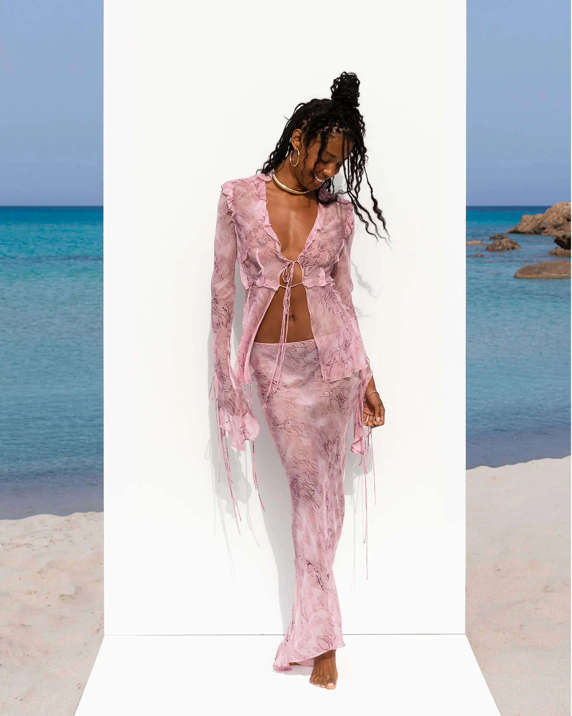 COBRA BLOUSE PINK | Rat & Boa