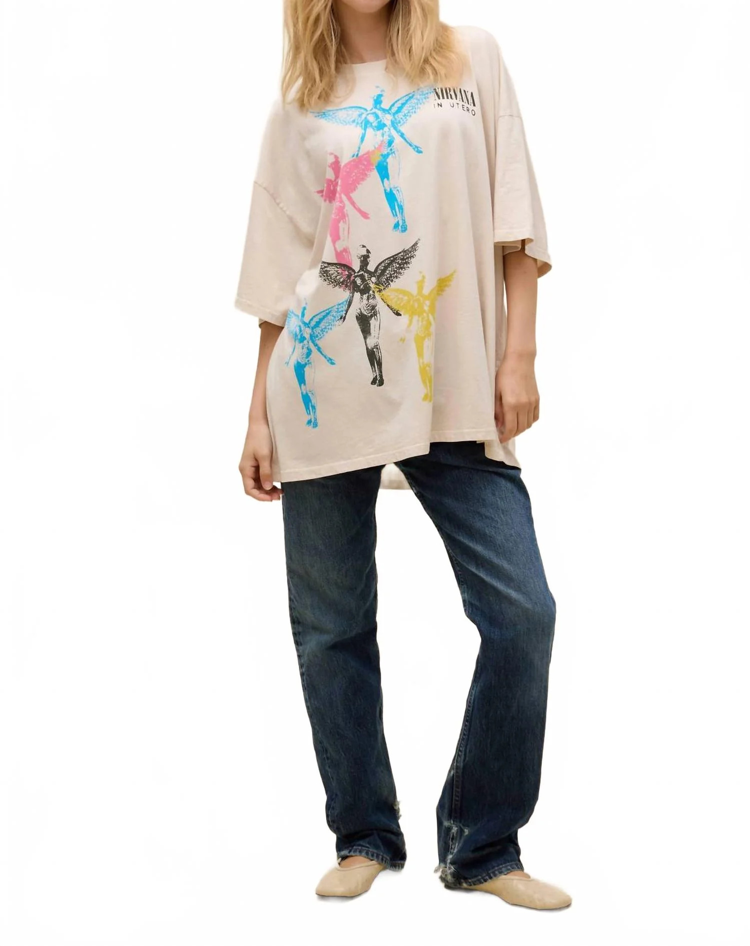 Nirvana Angel Stamps Tee In Dirty White | Shop Simon