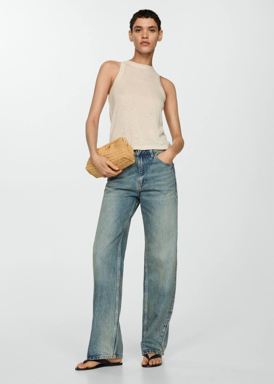 Rattan clutch bag -  Women | Mango United Kingdom | MANGO (UK)