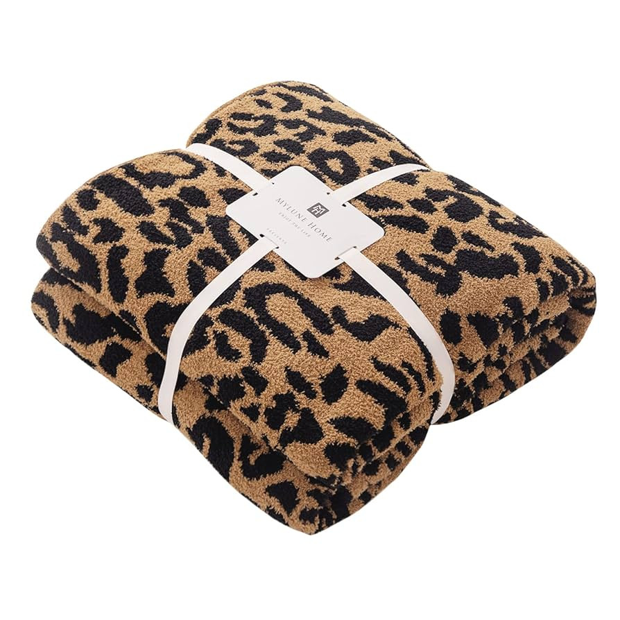 MH MYLUNE HOME Ultra Soft Leopard Throw Blanket (50x60 inches) Microfiber Blankets Plush Warm Rev... | Amazon (US)