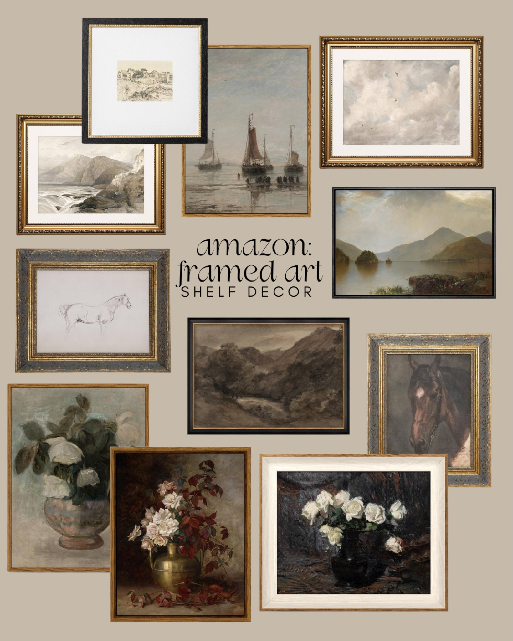 Amazon, framed and ready, art, perfect for shelf, decor, or on a console, leaned up against a mirror, small and medium size framed art from Amazon, vintage style art, floral, art, still life, art, black-and-white art

#LTKHome #LTKSaleAlert #LTKStyleTip