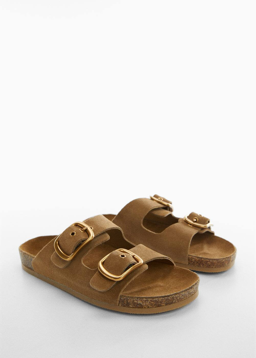 Buckle leather sandals -  Women | Mango USA | MANGO (US)