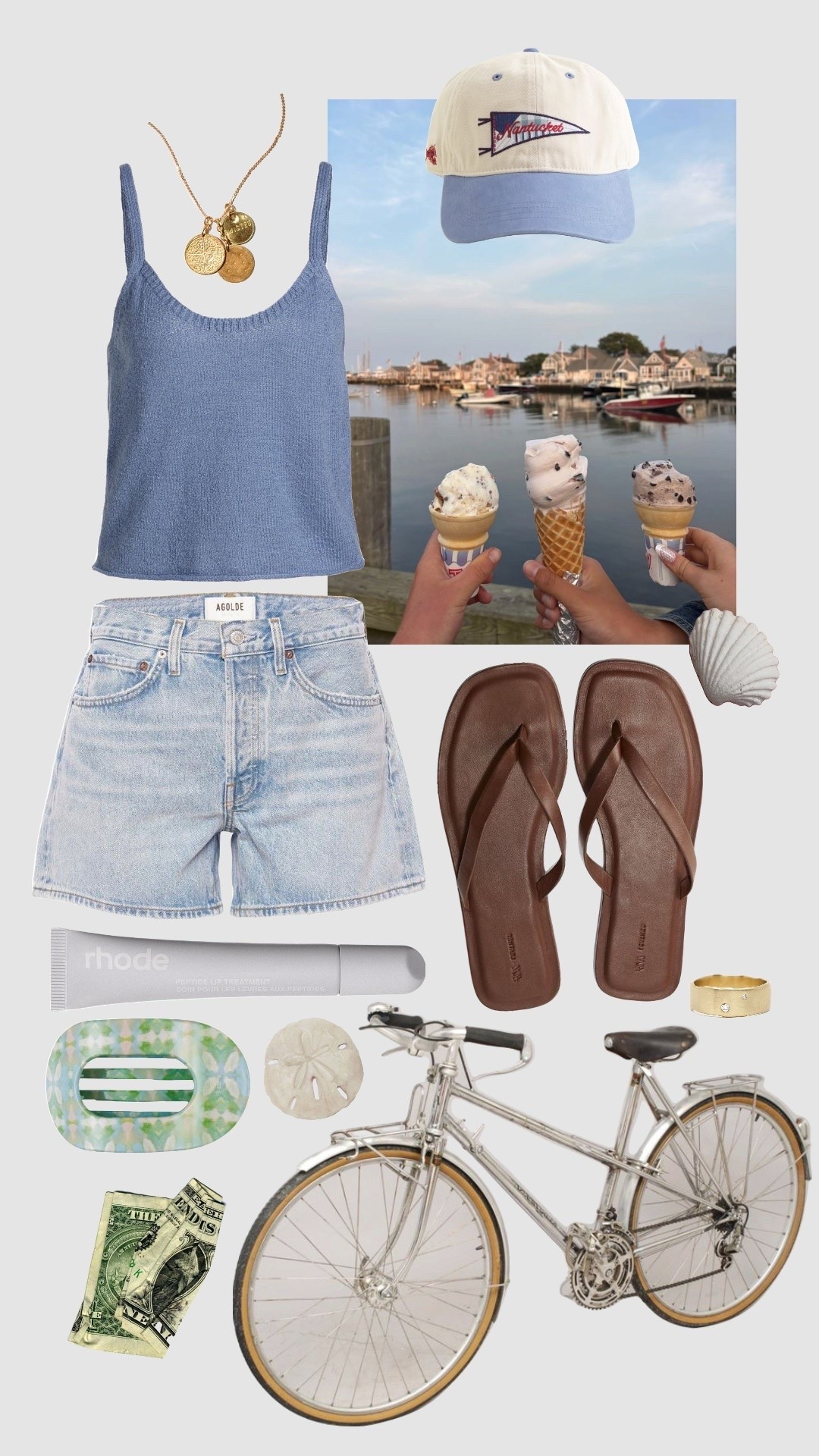 Flip flops are no longer sold :( |
Couldn’t find the top | 
Hair clip: Freshies & Zero - Teleties medium flat round hair clip | 
Necklace: Twisted Silver - Tre necklace | 
Ring: Sofia Kaman - Between you and me ring |