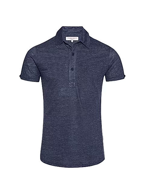 Sebastian Melange Linen Polo | Saks Fifth Avenue