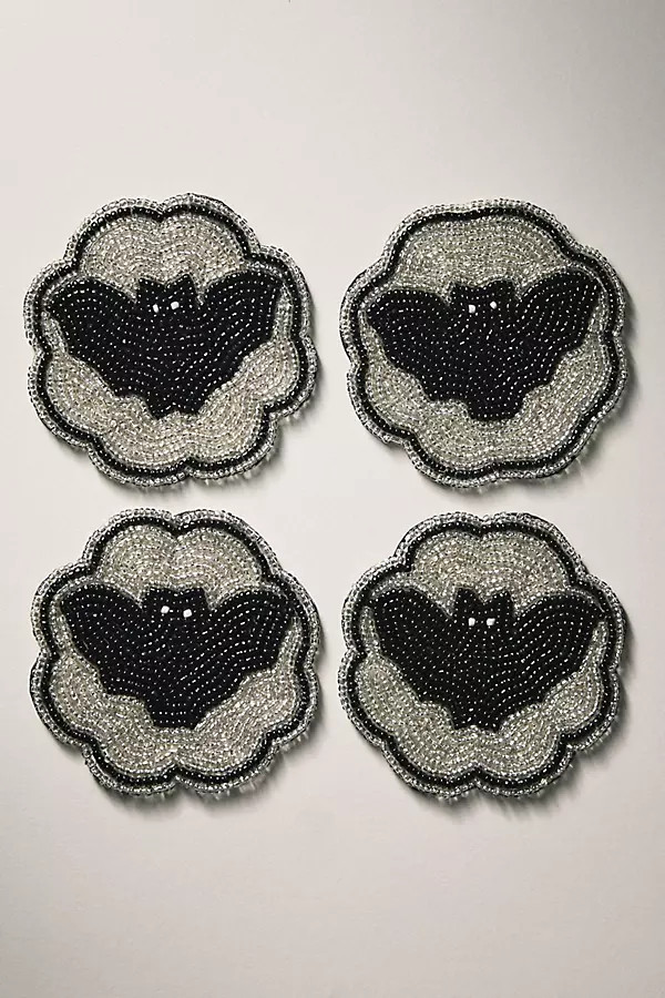 Halloween Beaded Coasters, Set of 4 | Anthropologie (US)