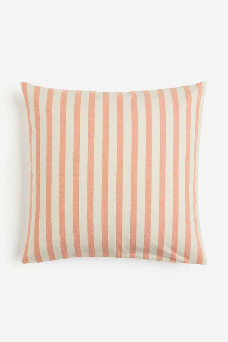 Striped Cushion Cover - Light orange/striped - Home All | H&M US | H&M (US + CA)