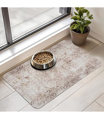 Dog Food Mats for Floors, Absorbent Dog Bowl Mat for Food and Water Dispenser Mat, Quick Dry Cat ... | Amazon (US)