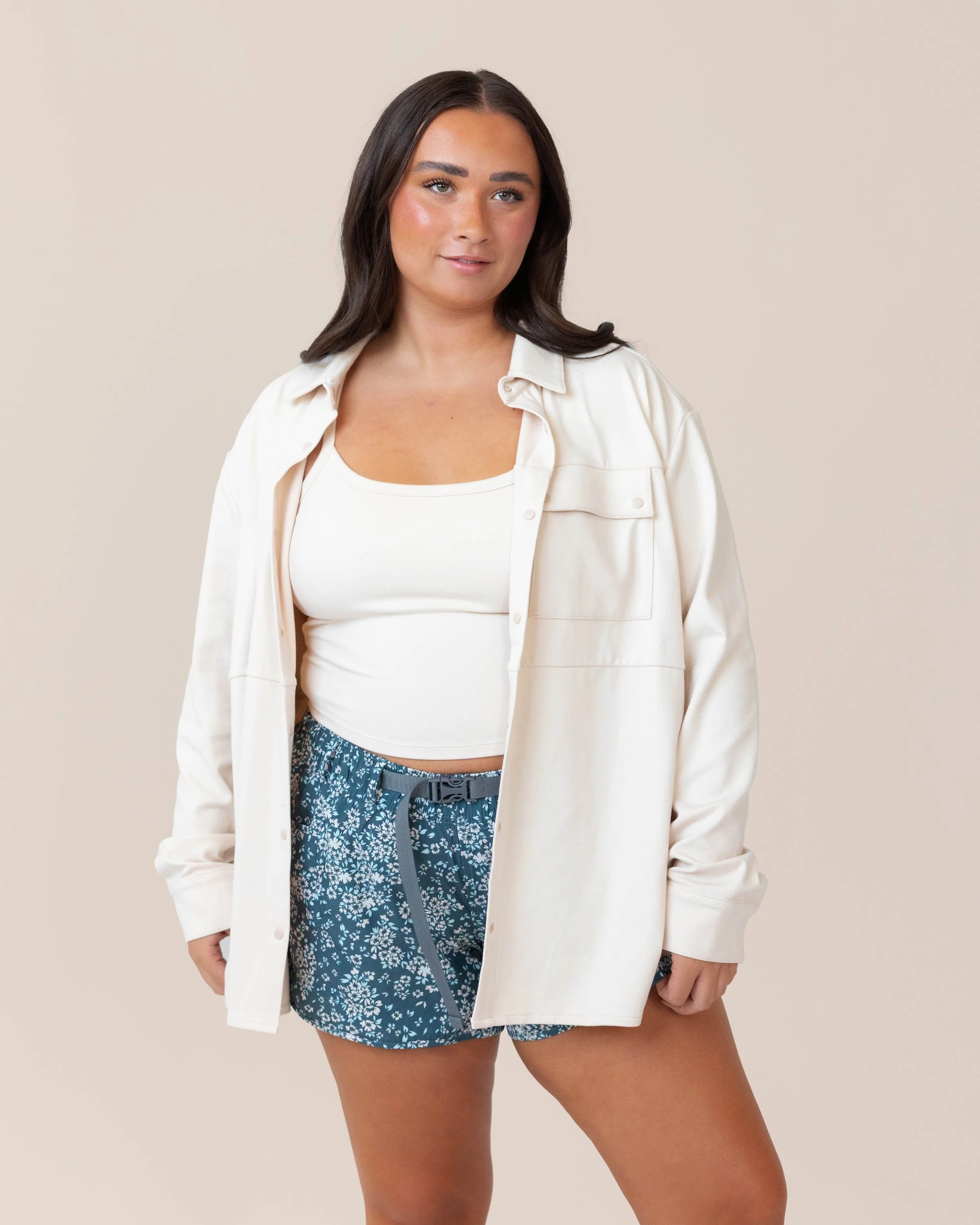 Alpine Sand Cloud Base Camp Button Up | Nani Swimwear