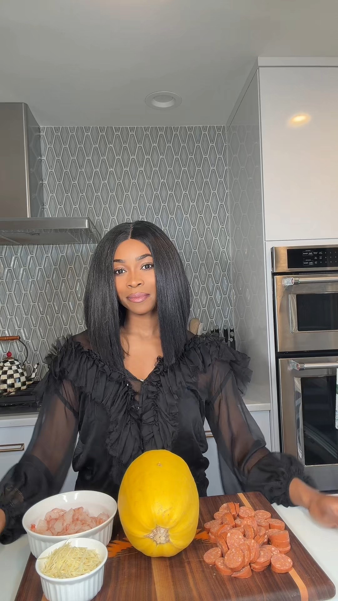 Another low carb high protein recipe!! Cajun Seafood Alfredo made with spaghetti squash!! Save and Screenshot below for recipe!! 

Pans @caraway_home 
Step 1: Roast the Spaghetti Squash
	1.	Preheat oven to 400°F.
	2.	Cut squash in half lengthwise and scoop out seeds.
	3.	Drizzle with olive oil, @sauce salt, garlic powder and pepper.
	4.	Roast cut-side down on a baking sheet for 35–45 minutes.
	5.	Once tender, use a fork to shred into “noodles.”
Set aside. 

Step 2: Cook the Sausage & Shrimp
	1.	Heat a large skillet over medium heat.
	2.	Add sliced sausage and cook until browned and slightly crispy. Remove and set aside.
	3.	Season shrimp with Cajun seasoning, and garlic powder.
	4.	In the same skillet, cook shrimp 1–2 minutes per side until pink.
	5.	Remove and set aside with sausage. 

Step 3: Make the Cajun Alfredo Sauce
	1.	In the same pan, melt butter.
	2.	Add garlic and sauté until fragrant.
	3.	Pour in heavy cream and simmer 3–4 minutes.
	4.	Stir in Parmesan, mozzarella (if using), Cajun seasoning, Italian seasoning and optional red pepper flakes.
	5.	Let it thicken until silky and rich.
	6.	Taste and adjust salt or spice.

Step 4: Bring It All Together
	1.	Add shrimp and sausage back into the sauce.
	2.	Gently fold in spaghetti squash noodles.
	3.	Let everything simmer together 2–3 minutes so the flavors marry.

Top with:
	•	Extra Parmesan
	•	Fresh parsley
	•	A light sprinkle of Cajun seasoning

#keto #ketorecipes #sphagettisquash #Swaneats Shop my favorite pots and pans from Caraway !! 

#LTKHome #LTKmomlife #LTKfoodie