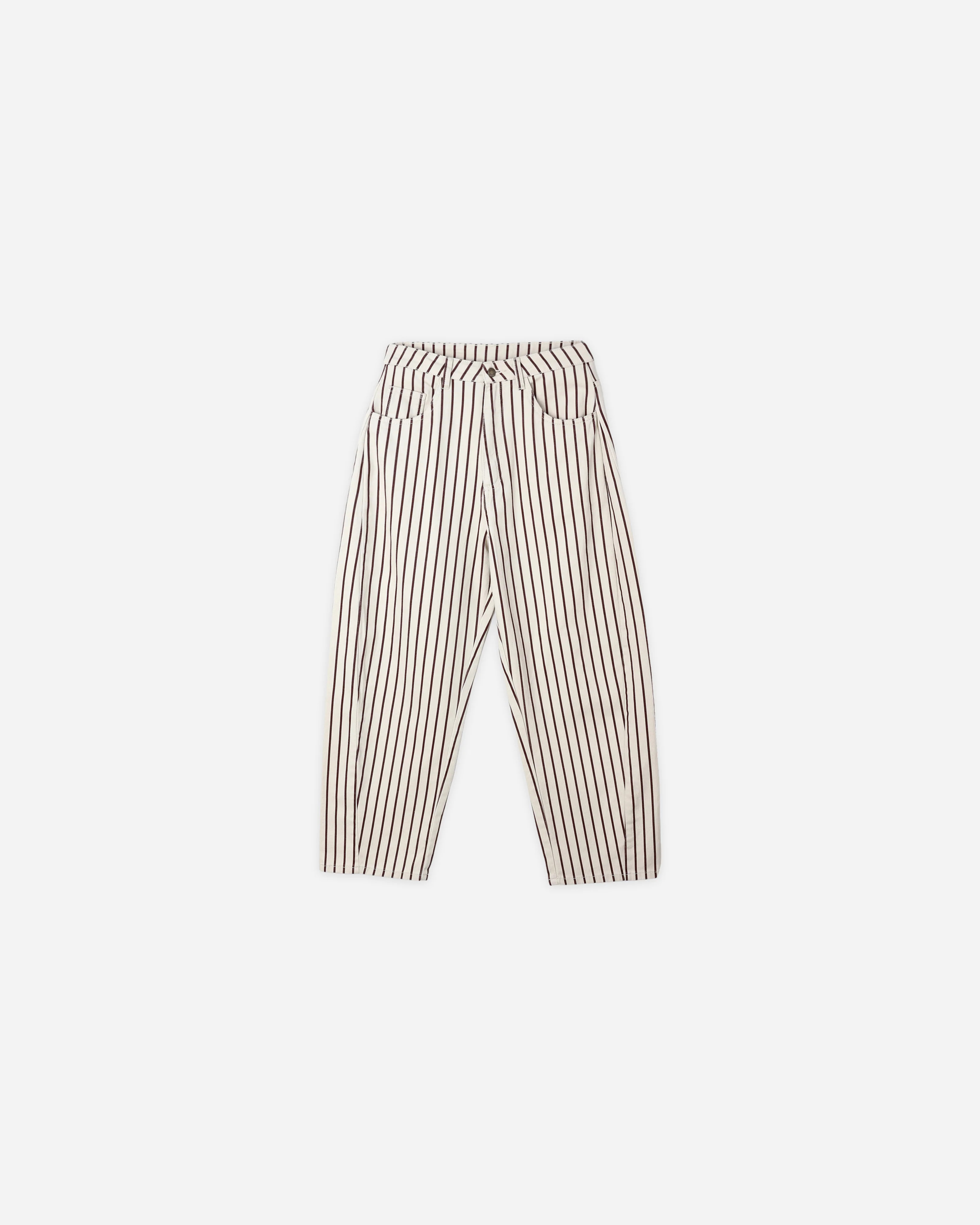 Barrel Pant || Burgundy Pinstripe | Rylee + Cru