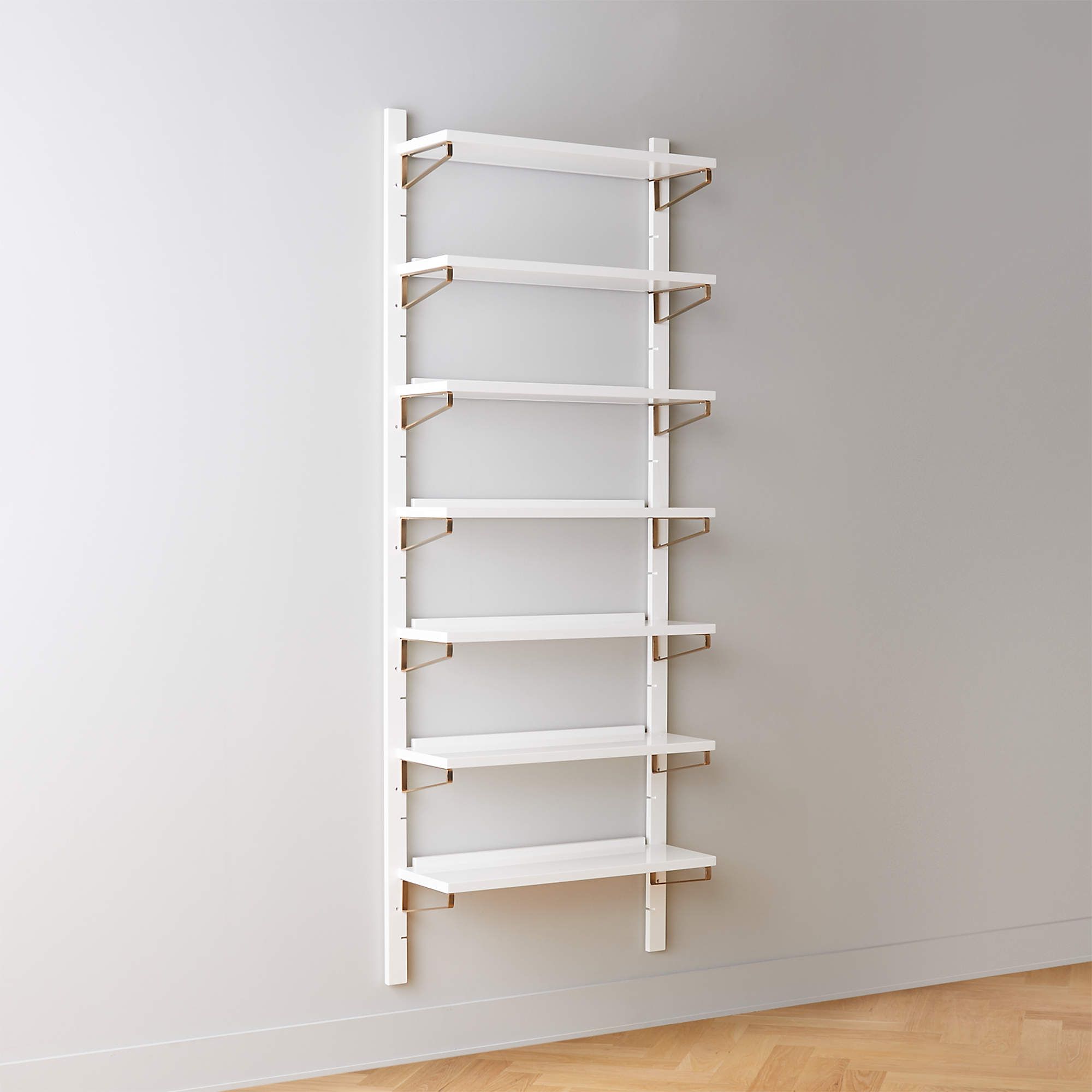 White High-Gloss Single Modular Wall Shelf 88" | CB2 | CB2
