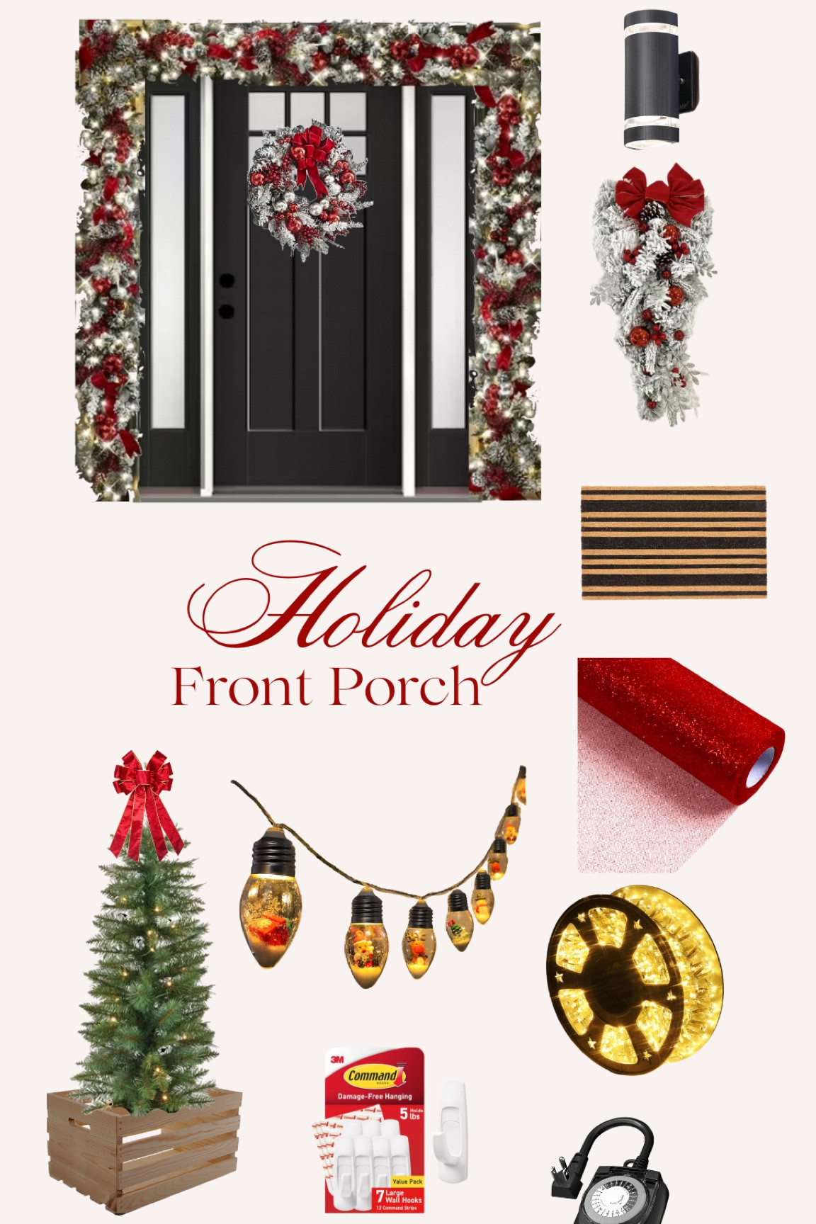 Holiday front porch decor 🎄✨❤️ #holidaydecor #frontporch #christmasdecor