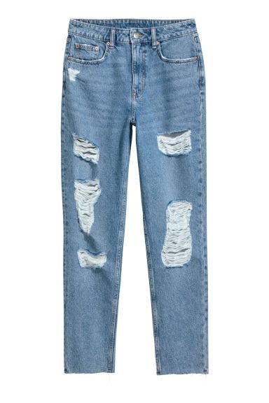 H & M - Slim Mom Jeans Trashed - Blue | H&M (US + CA)