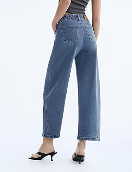 Barrel Jeans for Women Cropped Baggy High Waisted Jeans Strechy Y2K Casual Comfort Ankle Denim Pa... | Amazon (US)