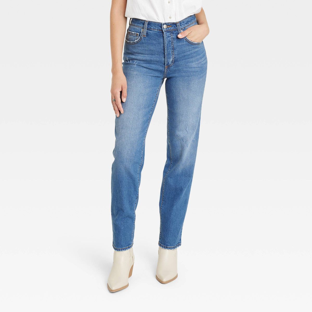 Women's High-Rise 90's Distressed Straight Jeans - Universal Thread™ | Target