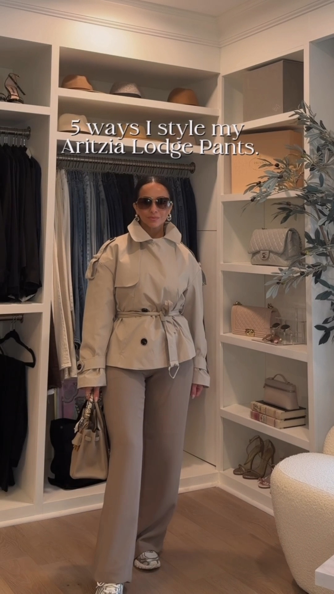 Styling the Aritzia Lodge pants five different ways! I’ll wearable all chic classic looks worn with sneakers. All looks can also be worn with loafers!!! ￼

Pant size: Xxs regular length crepette fabric 

#LTKOver40 #LTKPetite