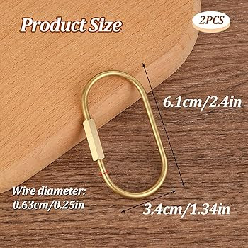 2 Pcs Brass Screw Lock Keychain, Durable Brass Screw Lock Clip Key Chain Ring Durable Simple Bras... | Amazon (US)