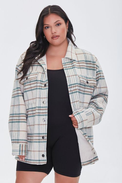 Plus Size Plaid Shacket | Forever 21 (US)