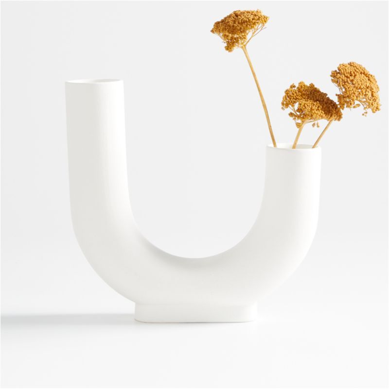 Summit Curved White Vase + Reviews | Crate & Barrel | Crate & Barrel