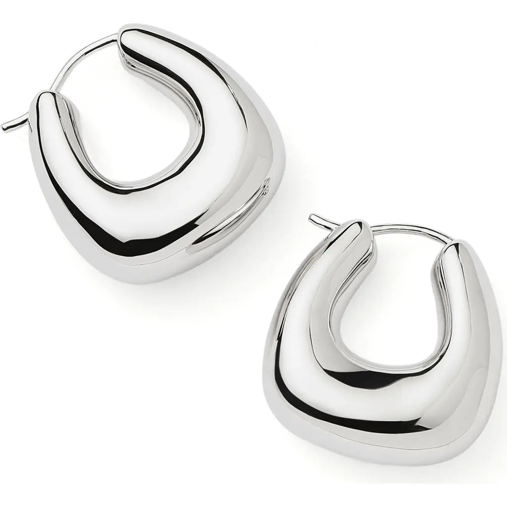 Missoma Sculptural Chubby Small Hoop Earrings in Silver at Nordstrom | Nordstrom