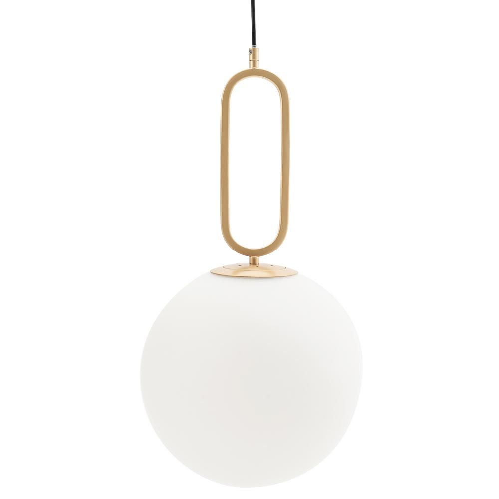 Vidalite Modern Style 60-Watt Opal Gold Accent Glass Globe Pendant Light with Adjustable Height, Fro | The Home Depot