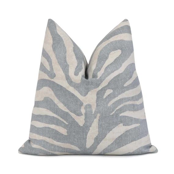 Thibaut Serengeti Zebra Aqua Blue Throw Pillow Cover With | Etsy | Etsy (US)