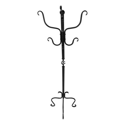 Coat Rack, Hall Tree, Free Standing, 8 Hooks, Entryway, 74"H, Bedroom, Black Metal, Transitional | Wayfair North America