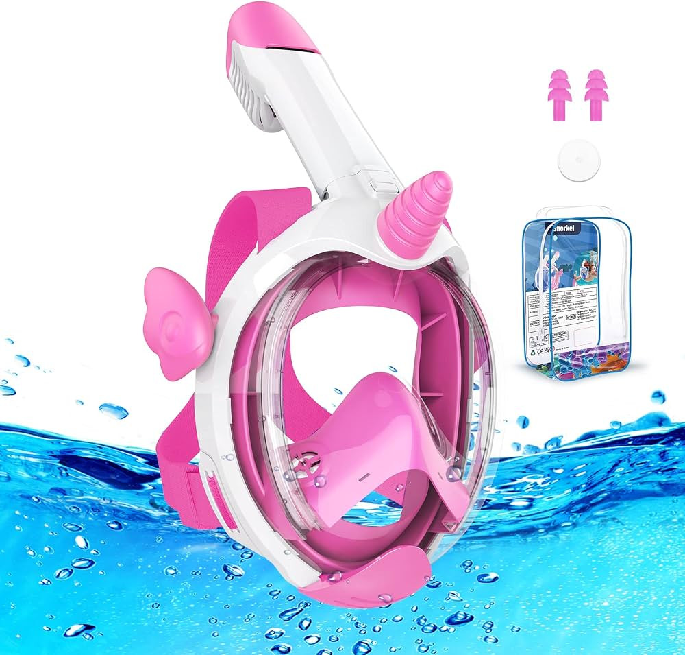 Kkdi Kids Snorkel Mask, Full Face Snorkel Mask for Kid 4-16, Foldable Snorkeling Gear for Kids Sn... | Amazon (US)