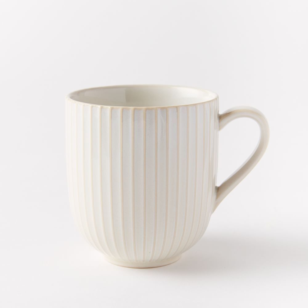 Textured Mug, Individual, White Lines | West Elm (US)