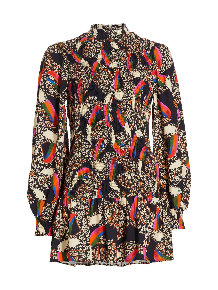 Leopard & Toucan Smocked Minidress | Saks Fifth Avenue