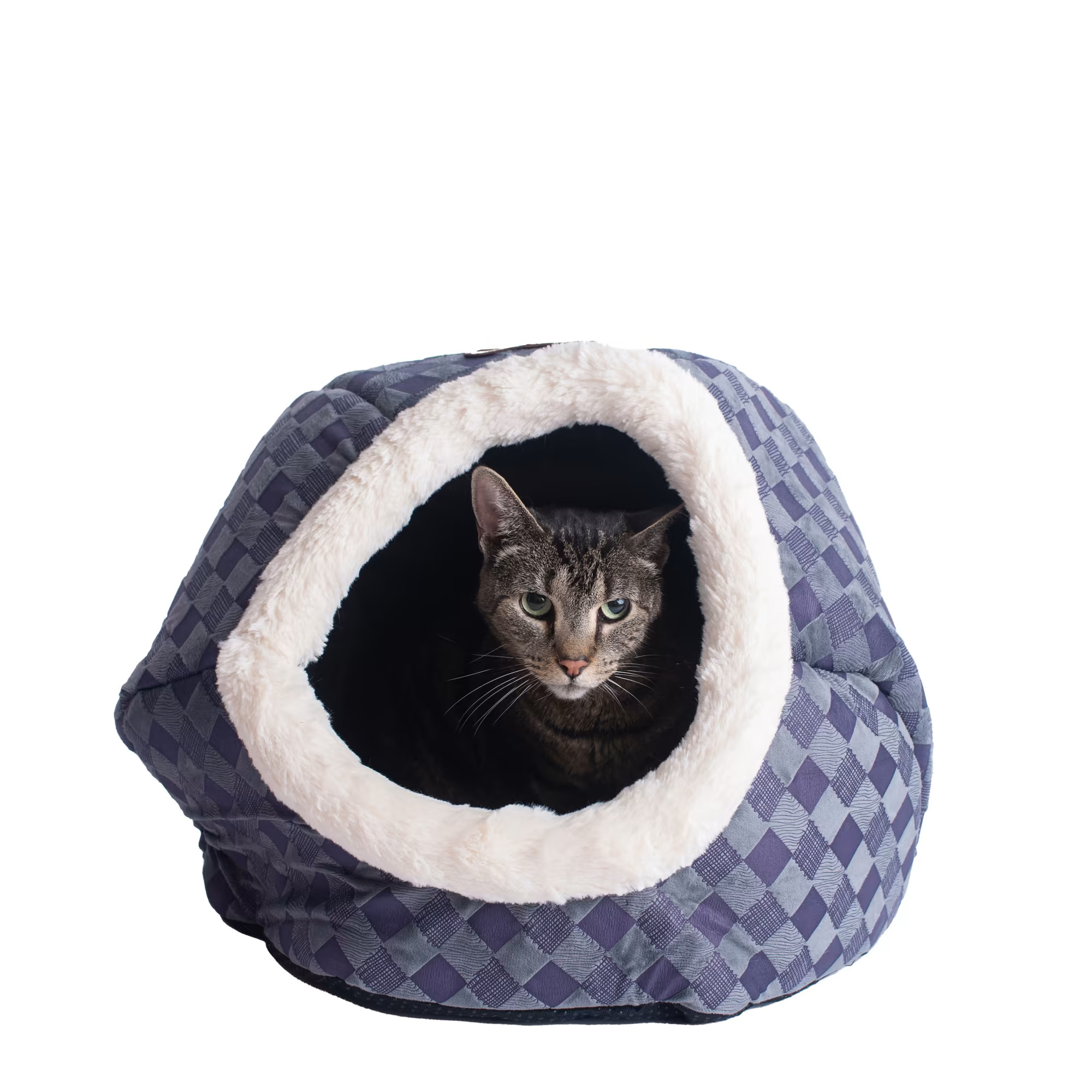 Armarkat Blue Checkered Model C44 Cat Bed, 19" L X 16" W X 12" H | Petco