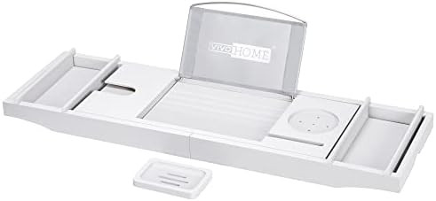 VIVOHOME Expandable 43 Inch Bamboo Bathtub Caddy Tray with Smartphone Tablet Book Holders, Soap T... | Amazon (US)