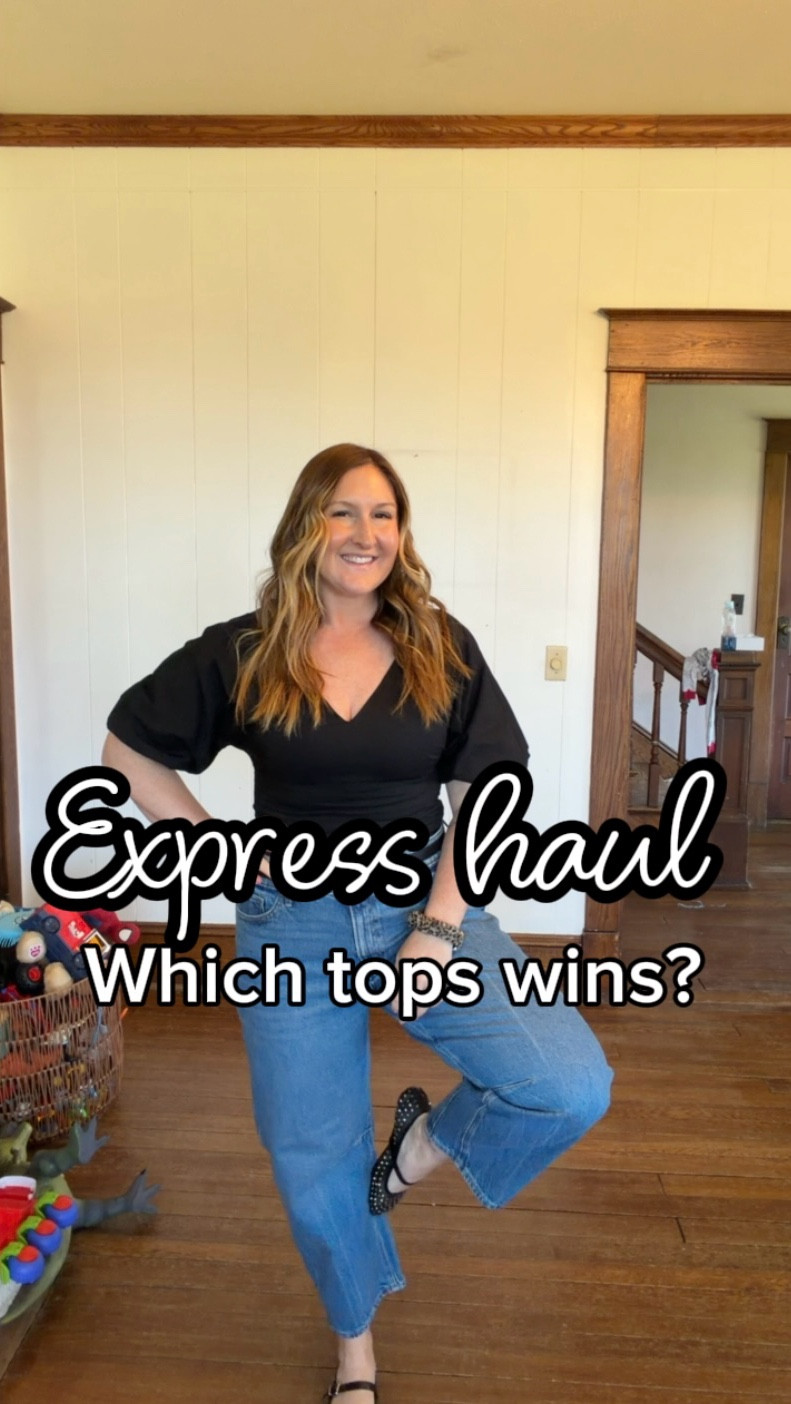 a little @ Express haul moment ✨
which top is your favorite—white, black, or green?

#LTKgrwm #LTKootd #LTKmomlife