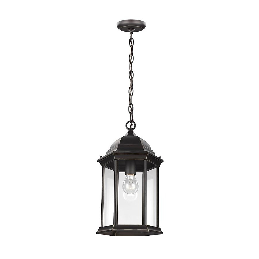 Generation Lighting Sevier 1 -Light Antique Bronze Traditional Clear glass Lantern Mini Outdoor H... | Lowe's