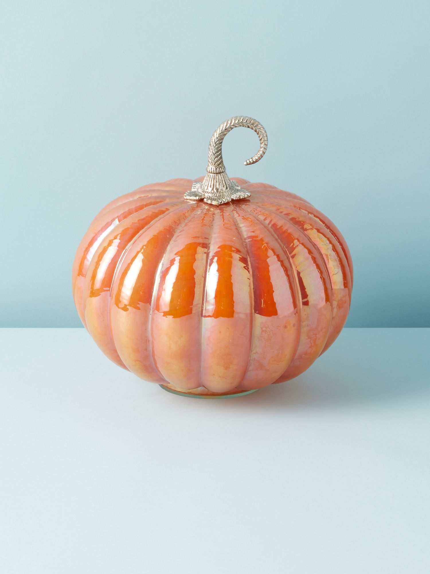 9x9 Glass Iridescent Pumpkin | Seasonal Decor | HomeGoods | HomeGoods