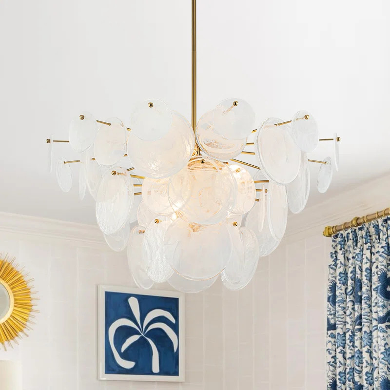 9-Light Layered Handmade Glass Chandelier | Wayfair North America