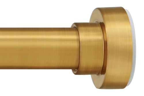 YNL Shower Curtain Rod 34-82 Inches, Non-Slip, Never Rust, No Drill Tension Curtain Rod for Bathroom & Window Stainless Steel Shower Rod, Brushed Gold | Amazon (US)