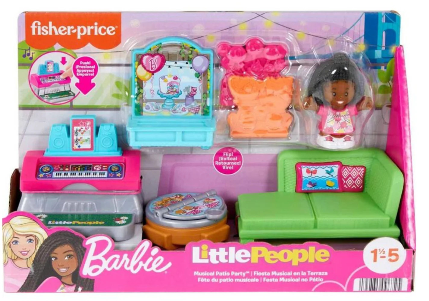 Fisher-Price Little People Barbie Musical Patio Party Playset Toy New With Box | Walmart (US)
