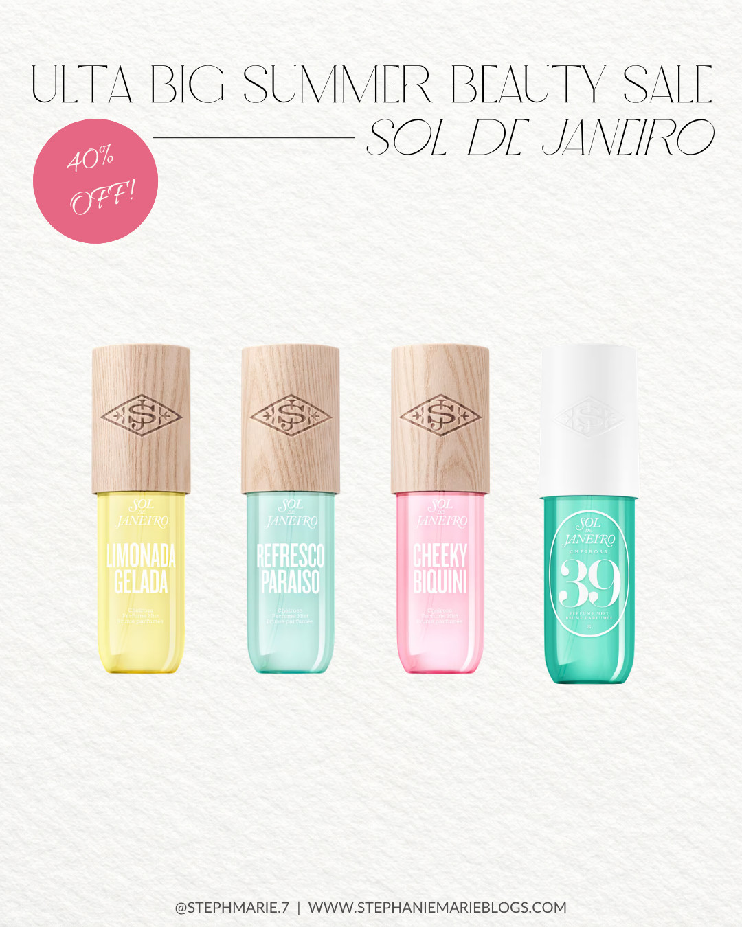 Sol de Janeiro has some of my favorite easy, everyday fragrance mists and these four are currently 40% off for the Ulta Big Summer Beauty Sale!  

 #LTKOver40 #LTKSaleAlert #LTKBeauty