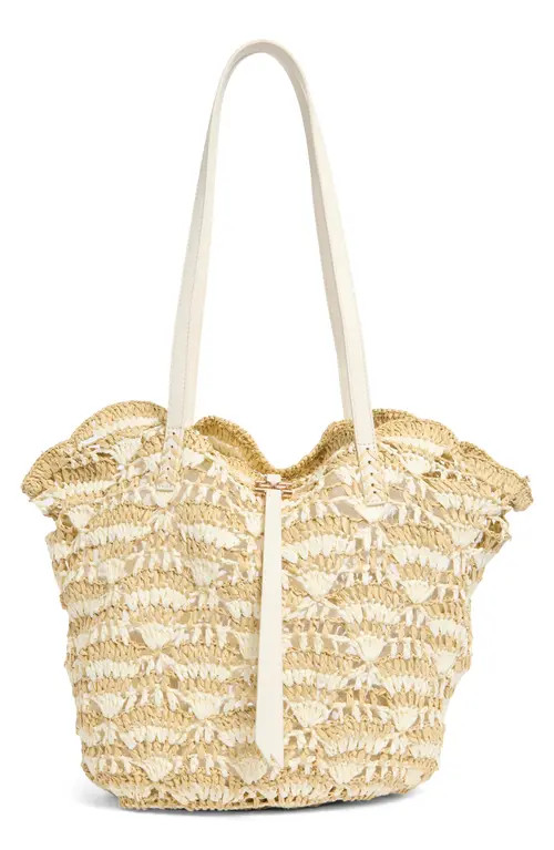 Sam Edelman Laylah Raffia Tote in Ivory at Nordstrom | Nordstrom