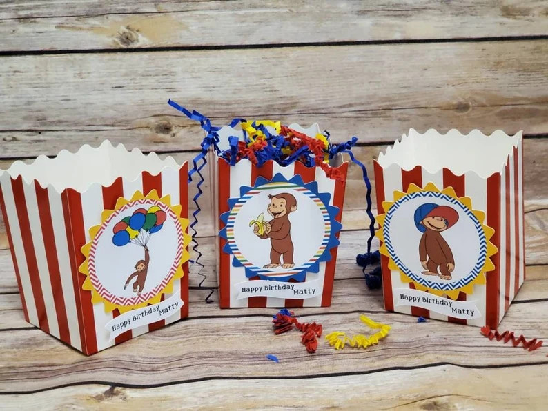 Curious George Popcorn Boxes Curious George Treat Boxes-curious George Party Theme - Etsy | Etsy (US)