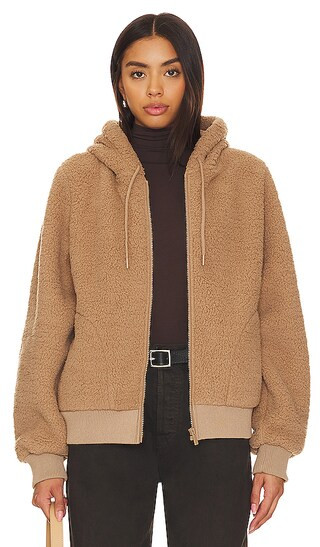 Elsa Teddy Jacket in Heather Camel | Revolve Clothing (Global)