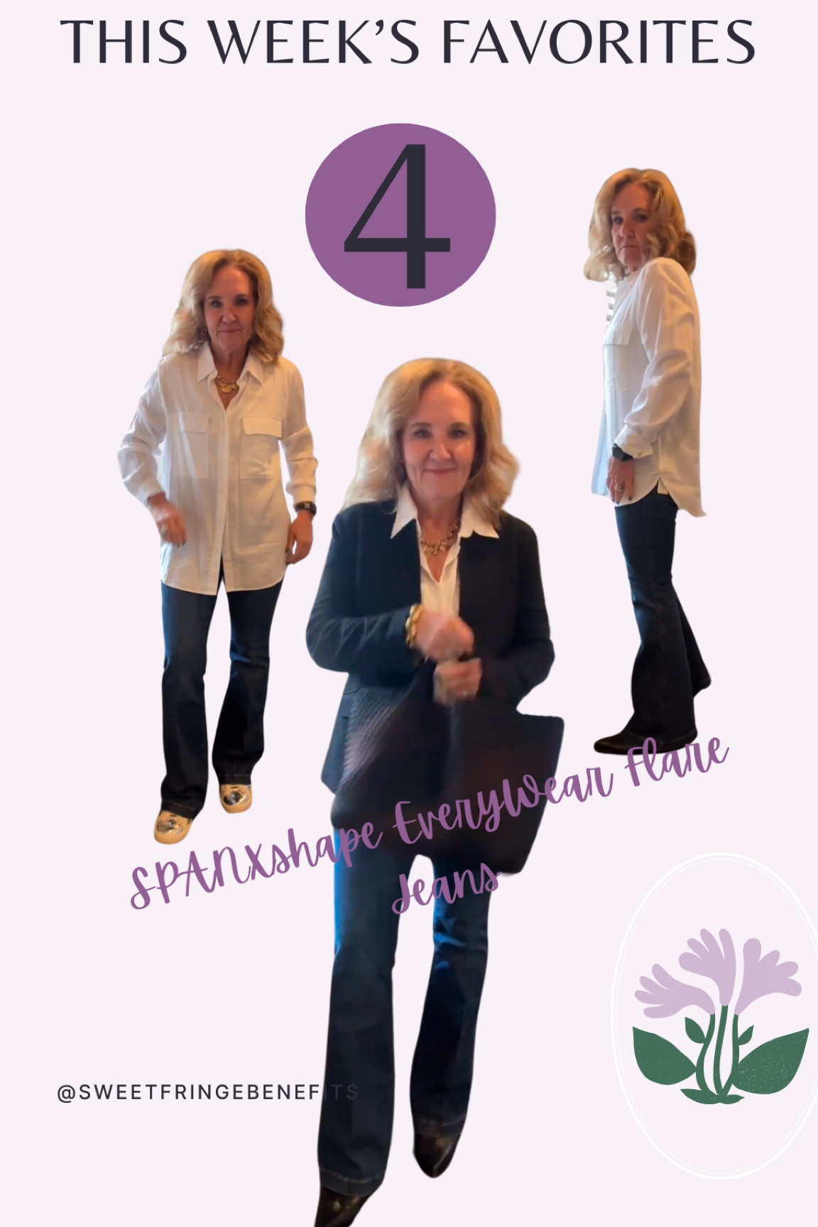 Spanx jeans for the win. Ultra flattering, comfortable and good looking.

Spanx jeans  Spanxshape everywear flare jeans

#LTKMidsize #LTKOver40 #LTKStyleTip