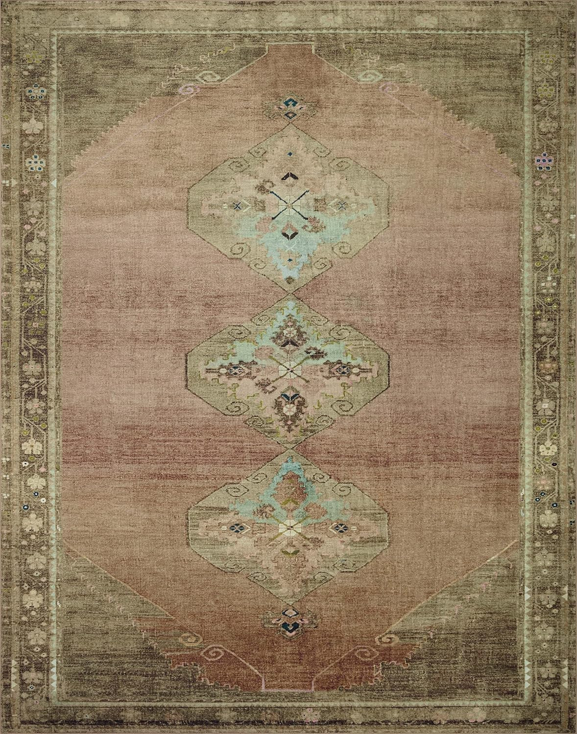 Loloi Magnolia Home by Joanna Gaines x Sinclair Clay/Tobacco 5'-0" x 7'-0" Area Rug | Amazon (US)