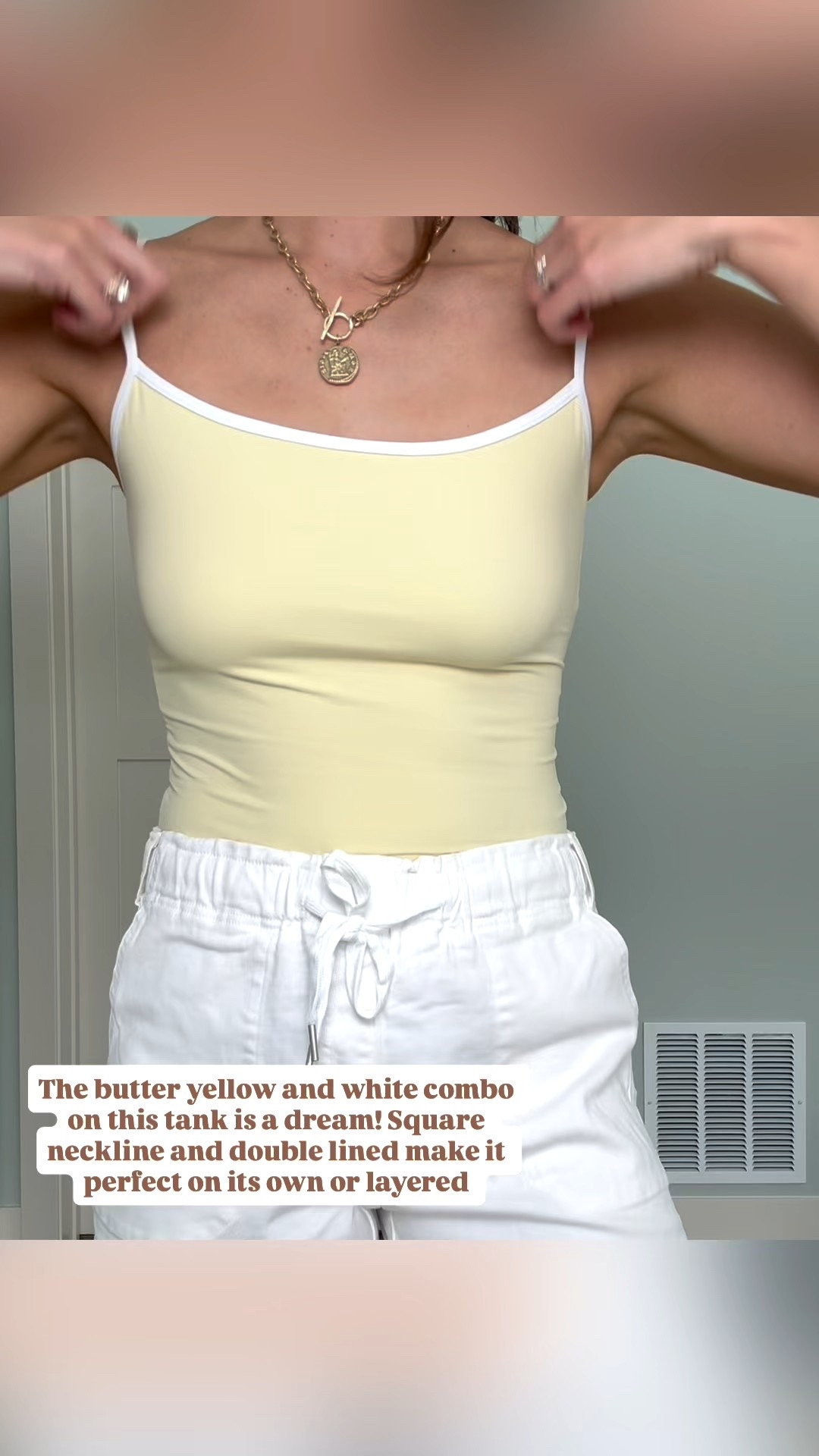 Love this butter yellow and white tank top for the spring time! It’s super comfortable and can be styled so many ways! 

Butter yellow active wear lounge wear comfy tank top white shorts gold necklace tall girl finds tall girl approved Stang and co 

#LTKSeasonal #LTKootd #LTKTall