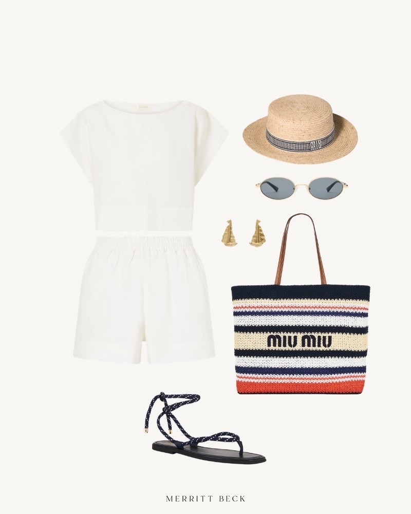 A cute and casual summer travel look ⚓️ earrings are by Alemais!

#LTKootd