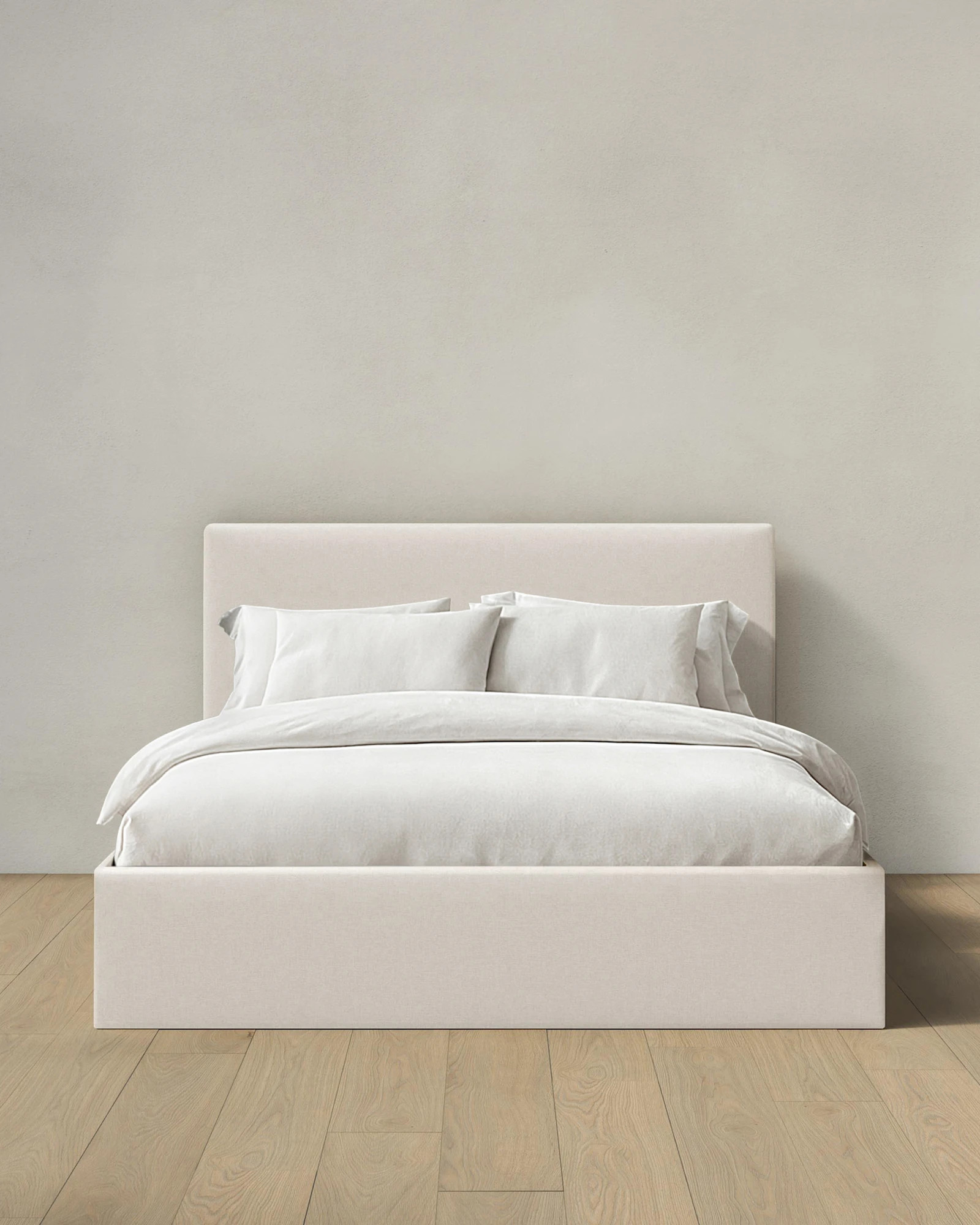 Quince | Performance Linen Square Bed in Ivory, Size Full, Performance Linen Blend | Quince